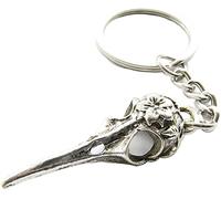Porte-clés unisexe en forme de crâne d'oiseau/porte-clés tête de mort d'oiseau fleuri/bijoux de crâne de forêt/porte-clés Raven Nevermore, taille M, autres pierres précieuses, conforme à l'image., M