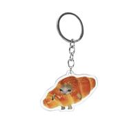 Porte-clés unisexe en forme de fruit avec chat qui pleure, jouet cliqueur 2D en acrylique avec cordon pour clés de voiture, sacs à dos, sacs à main, et porte-clés, Crying Banana Cat 3.5cm key