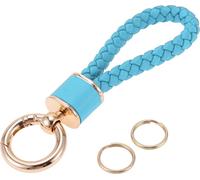 Porte-Clés Universel Avec Anneau Pour Télécommandes Pour La Maison Pour Femmes En Simili Cuir Bleu Ton Or