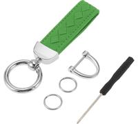 Porte-Clés Universel Avec Anneau Pour Télécommandes Pour La Maison Pour Femmes En Simili Cuir Vert Et Ton Argent 1 Ensemble