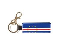 Porte-clés universel en cuir avec drapeau du Cap-Vert pour homme et femme
