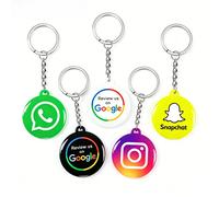Porte-clés universel NFC en époxy pour avis Google, Facebook, Instagram pour iPhone/Android - Cartes de visite professionnelles avec URL à taper pour avis sur les réseaux sociaux WhatsApp 10PCS