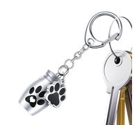 Porte-clés urne funéraire en forme de patte de chien pour petits animaux de compagnie | Porte-clés urne souvenir en forme d'empreinte de pattes, pendentif crémation de chat, souvenir d'empreinte de