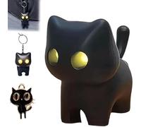 Porte-clés Veilleuse Chat Noir, Mini Lampe Torche LED, Joli Cadeau Pour Les Amoureux Des Chats,1Pcs