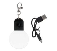 Porte-clés Veilleuse LED Rechargeable Pour L'extérieur Utilisation D'urgence Et Quotidienne Pour Breloque Ronde En Acrylique