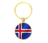 Porte-clés Verre - Drapeau Islande, golden/e