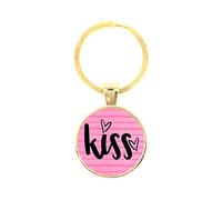 Porte-clés Verre - Kiss, golden/e, 60mm