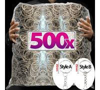 Porte-clés vierge en métal plaqué argent, porte-clés fendus avec boucles JOClimbing, accessoires porte-clés mousqueton, 50 pièces, 500 pièces Style B(300pcs)