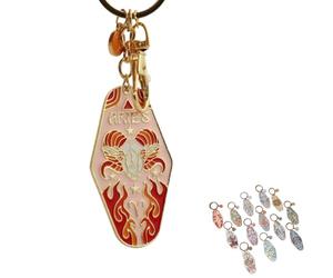 Porte-clés vintage avec symboles du zodiaque, idéal pour offrir à vos proches (Aries)