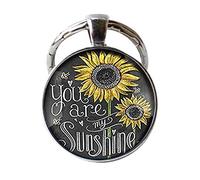 Porte-clés vintage en forme de tournesol « You are My Sunshine »