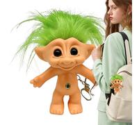 Porte-clés vintage Lucky Troll, décorations des années 80, porte-clés chromatique anti-perte de 10 cm, porte-clés pendentif, cadeau intéressant, adapté pour les filles et les femmes, porte-clés