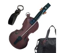 Porte-clés Violon - Cuir 12x4,5cm | Pendentif Porte-clés Pour Violon, Attrayant | Portee-cléss De Sac À Dos Polyvalent Instrument De Musique, Pendentif Pour Amateurs Dee Musique, Portee-clées