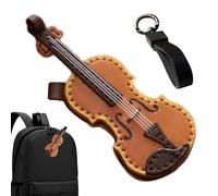 Porte-clés violon - Mini instrument en cuir, porte-clés pour amateur de musique, détails faits à la main | Breloque légère et, accessoire de sac, pendentif sac à dos, cadeau d'anniversaire, de