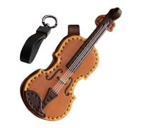 Porte-clés violon - Porte-clés instrument de musique en cuir, pendentif de sac à main, panneau de musique en métal, couleurs irisées, porte-clés de fête sur le thème de la musique, pour homme et femme