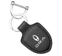 Porte-Clés Voiture avec Logo,pour Great Wall Ora Good Cat GT Ballet Cat White Cat IQ Flash Cat Porte-Clés Cuir De personnalisé Idéal Cadeau Accessoire Clé Voiture Homme Femme,Black