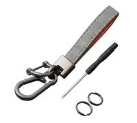 Porte-clés Voiture pour Skoda S Fabia Rapid Superb Octavia A5 a7 2 Kodiaq Scala VRS, Accessoire Homme Femme Cuir Tressé élégant Anneau de Clé Métal Robuste Anneau Anti-Perte,Grey