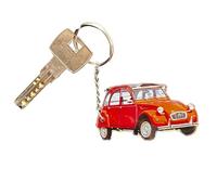 Porte-clés voiture vintage 2CV orange idée cadeau automobile rétro