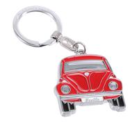 BRISA VW Collection - Porte-clés en métal émaillé Volkswagen avec anneau, accessoire de porte-clés au design Coccinelle/Beetle (Avant/Rouge)