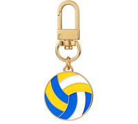 Porte-Clés Volleyball - Porte-Cléf Sportif et Charme de Sac pour Femmes avec Pendentif Ballon Bleu Jaune et Blanc, Cadeaux de Porte-Clé Mignons pour Amatrices de Sport