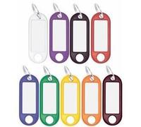 Porte-clés - WEDO - Anneau Ø18 mm - Plastique rouge - Étiquette blanche inscriptible amovible