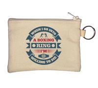 Porte-clés « When I go into a Boxing Ring I'm Willing to die » Beige