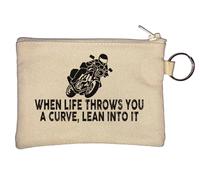 Porte-clés « When Life Throws You A Curve Lean Into It » - Beige