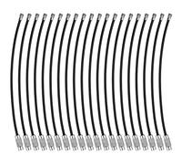 Porte-clés Wisdompro en acier inoxydable avec boucle de câble de 2 mm pour accrocher des étiquettes de bagages, des porte-clés et des étiquettes d'identification, noir, 4.3" 20Pack