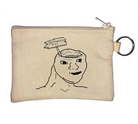 Porte-clés Wojak sans cerveau avec inscription « Bottomless Pit Meme » Beige