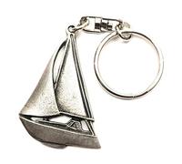 Porte-clés Yacht Voilier en étain avec Pochette Cadeau