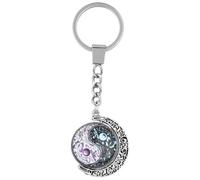 Porte-clés Yin Yang Taiji en Métal Argenté Décoratif