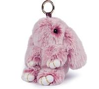 Porte-clés Yodensity en fausse fourrure en forme de lapin - Peut être utilisé comme pendentif, décoratif ou ornement, snow & pink