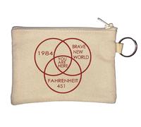 Porte-clés « You are Here in The Middle of 1984 Brave New World Fahrenheit 451 » - Beige