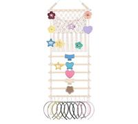 Porte-clip À Griffes | Scrunchie Tie Holder Boho Macrame Home Decor | Filet De Rangement Pour Pinces À Cheveux Derrière La Porte, Organisateur D'accessoires Pour Cheveux | Pour Femmes Filles Chambre C