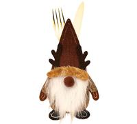 Porte-clorows de Noël, organisateur d'ustensile de gnomes en feutre pour tables de vacances, mignon gnome en feutre et couverts de rangement de couverts, accessoire de réglage de table décoratif pour