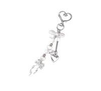 Porte-code En Forme De Cœur Élégant Mettant Valeur Des Perles De Délicates Et Une Décoration Ruban Ajout Pratique Pour Les Sacs Ajout D'un Porte-clés Élégant