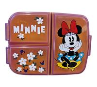 Porte-collation scolaire avec 3 compartiments porte-goûter en plastique pour enfants, salle à manger, boîte de lancement, sans BPA pour Minnie Mouse