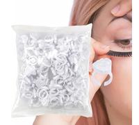 Porte-colle À cils- 100 Anneaux De Colle À cilsJetables, Motif Tasse À Fleurs | Support Adhésif Réglable Pour Extensions De Cils, Pigments De Maquillage Permanent, Encre Pour, Accessoires D