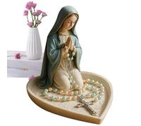 Porte-collier catholique en résine Vierge Marie - Organisateur de perles - Décoration religieuse de bureau - Pour étudiants, enseignants - Pour anniversaire, bureau, fête, homme et femme