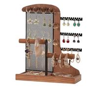 Porte-collier | Organiseur de rangement avec filet de boucles d'oreilles, support de bracelet avec plateau, pour filles femmes bague bracelet chambre étudiante chambre bureau commode