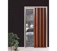 Porte Concertina en PVC - Panneau pliable réglable avec poignée de 76,2 x 203,2 cm à 152,4 x 203,2 cm, séparateur de pièce temporaire polyvalent pour cuisine, salle de bain, terrasse (132,1 x 203,2 cm