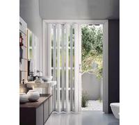 Porte Concertina personnalisée en aluminium et acrylique - Séparateur de pièce enroulable blanc pour buanderie, salle de bain, couloir - Taille de l'écran temporaire 86,4 x 203,2 cm