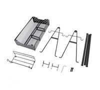 Porte-condiments pour barbecue avec serviette en papier et porte-serviettes, organisateur de stockage de condiments en métallique pour le camping en plein air, les grillades au