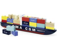 Vilac - Jouet en bois - Jeux d'éveil - Porte-conteneurs JULES VERNE - 2315, Container Ship