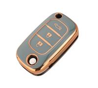 Porte-Coque de clé Étui À Rabat en TPU pour Clé Voiture Housse pour Fluence pour Clio pour Megane pour Kangoo pour Lacia Coque de clé(Grau)