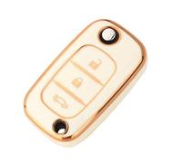 Porte-Coque de clé Étui À Rabat en TPU pour Clé Voiture Housse pour Fluence pour Clio pour Megane pour Kangoo pour Lacia Coque de clé(Wit)