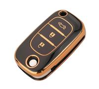 Porte-Coque de clé Étui À Rabat en TPU pour Clé Voiture Housse pour Fluence pour Clio pour Megane pour Kangoo pour Lacia Coque de clé(Zwart)