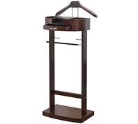 Porte-costumes multifonction avec tiroir et étagère supérieure, crochets en métal pour manteaux et ceintures, design profilé pour hommes et femmes, organisateur de pantalons et chaussures 43,1 x 34,2