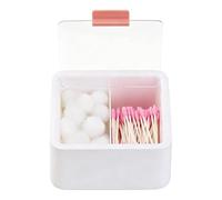 Porte-Cotons-Tiges | Rangement Double Couche avec Couvercle À Bâtonnets Ouatés,Porte-Cotons Démaquillants De Coiffeuse,pour Comptoir Hôtel Chambre Tiroir Salle De Bain Appartement Dortoir Voyage