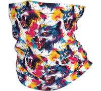 Porte-cou pour hommes, femmes : aquarelle à motif loup, foulard, cagoule, masque pour le visage, foulard, bandana pour le cou