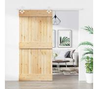 Porte coulissante 100 x 210 cm Bois de pin massif (non traité) vidaXL